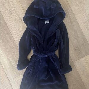 GAP Navy Blue Plush Hooded Kids Robe